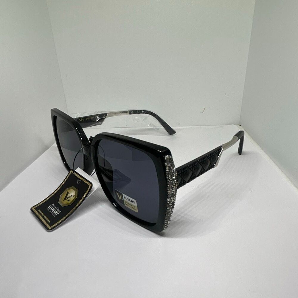 VG Bling Designer Luxury Oversized Square Sunglasses NWT UV400 Protection